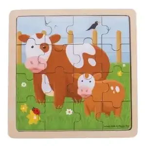 Bigjigs Rampussel - Cow & Calf (16) - Tidsbegränsat erbjudande