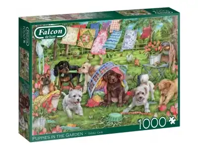 Falcon Puppies in the Garden (1000) | Efterfrågad