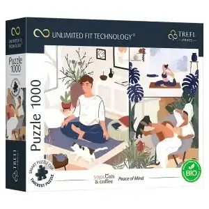 Direkt från fabriken | Trefl Prime Infinity Yoga, Cats & Coffee - Peace of Mind (1000)