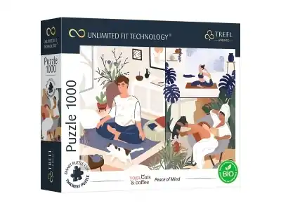 Direkt från fabriken | Trefl Prime Infinity Yoga, Cats & Coffee - Peace of Mind (1000)