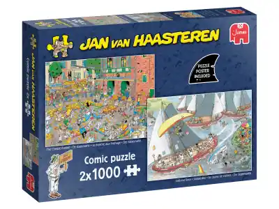 Jan Van Haasteren 2 x 1000 (The Cheese Market, Sailboat Race) - Kampanj