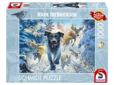 Klar att skickas - Schmidt Mark Fredrickson - A Black Labrador in the Snow (1000)