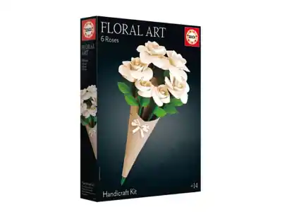 Educa Floral Art - 6 Vita Rosor | Utförsäljning