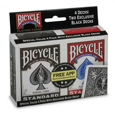 Beställ online - Bicycle Standard Playing Cards 4 Pack Black and red