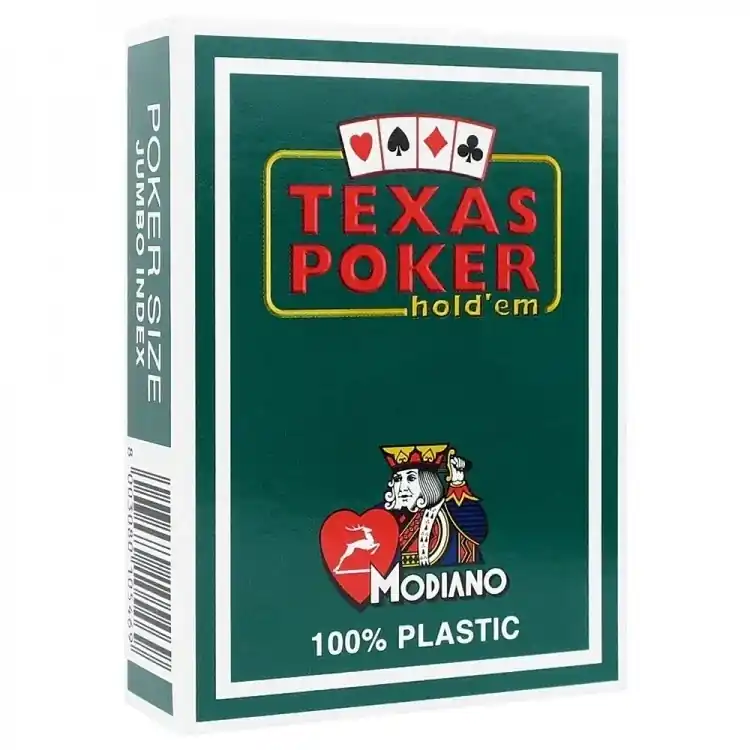 Toppkvalitet | Modiano Poker 4 Jumbo Index Plastic cards (dark green)