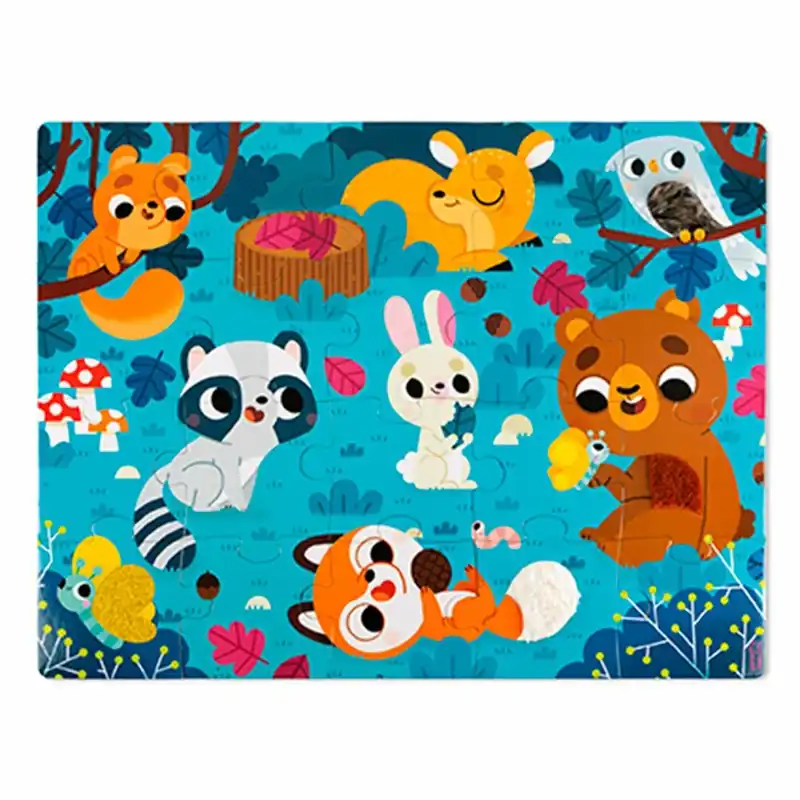 Tactile Puzzle Forest Animals (20 pieces) | Bästa pris