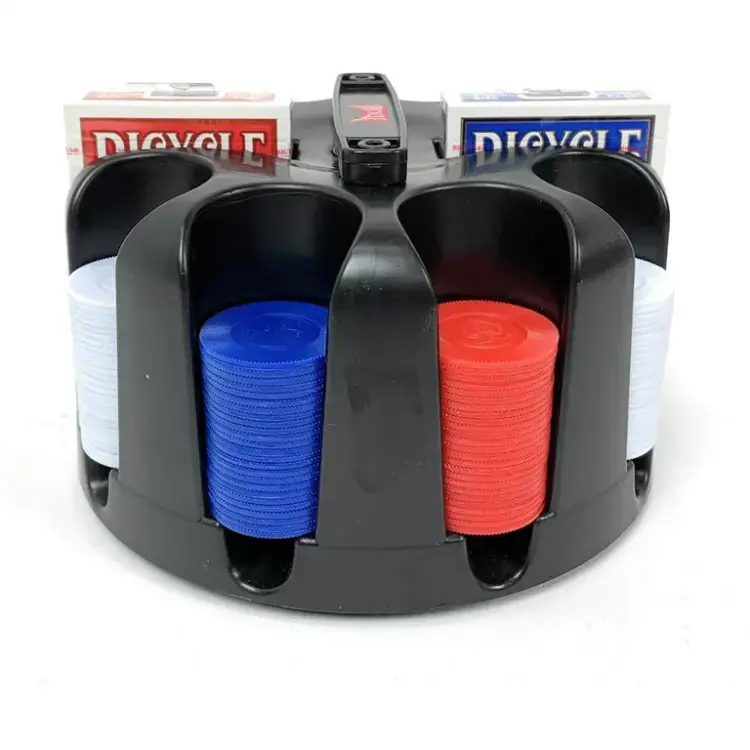 Utförsäljning | Bicycle Revolving Poker Chip Rack With Handle, 200 x Chips, 2 Decks