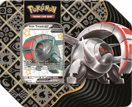 Pokémon TCG Scarlet & Violet - Paldean Fates Tin Shiny Iron Treads ex (USA ed med 5 Boosters) - Expressleverans