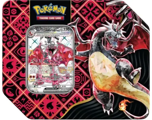 Pokémon TCG Scarlet & Violet - Paldean Fates Tin Shiny Charizard ex (USA ed med 5 Boosters) - Bara idag