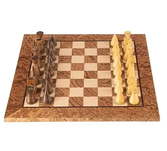 Walnut Burl Chess set 40x40cm with Modern Style Chessmen Manopoulos | Kundernas favorit