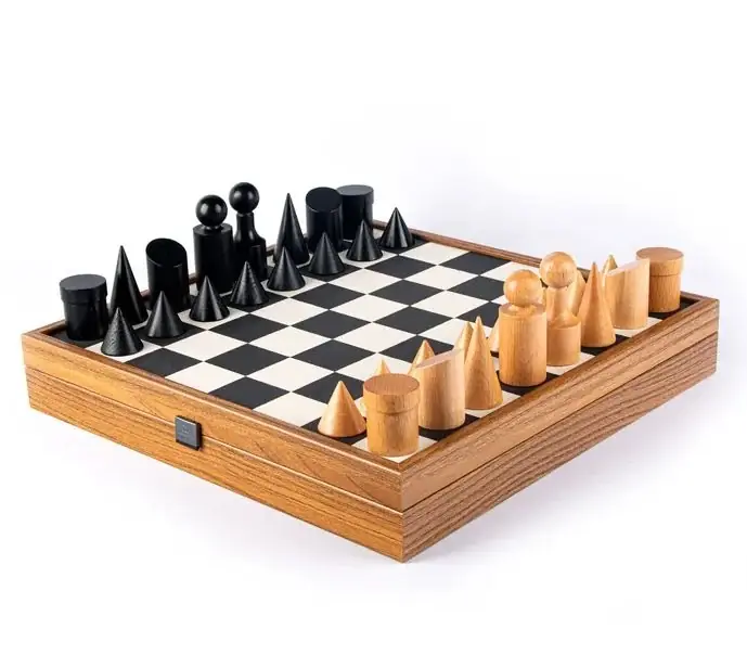 Black Natural Cork Chessboard 40cm Inlaid on wooden box with natural & ebonised chessmen Manopoulos - Mycket populär