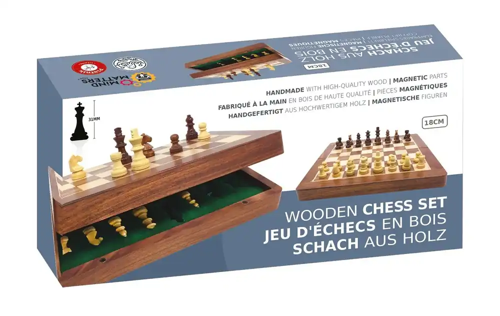 Expressfrakt - Wooden Chess Set Magnetic 18 cm