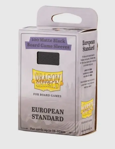 (59x92mm) Board Game Sleeves - European Standard Black Sleeves - Populär