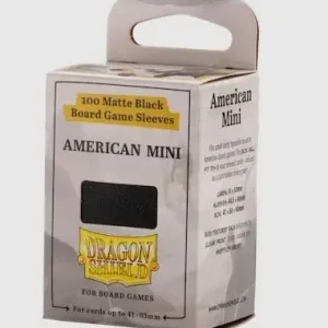 (41x63mm) Board Game Sleeves - American Mini Black Sleeves - Extra rabatt