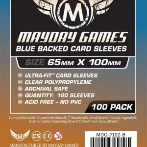 (65x100 mm) Mayday Games Card Sleeves - Magnum Ultra-Fit - Blue - Nyhet hos oss