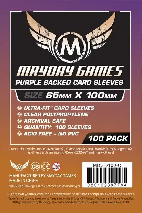 (65x100 mm) Mayday Games Card Sleeves - Magnum Ultra-Fit - Purple - Dagens erbjudande