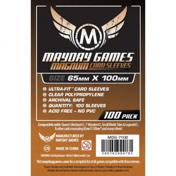 Beställ idag | (65x100 mm) Mayday Games Card Sleeves - Magnum Ultra-Fit - Red