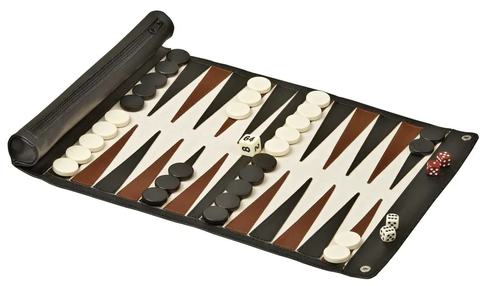 Roll Travel Backgammon,synthetic leather (1713) | Smidig beställning