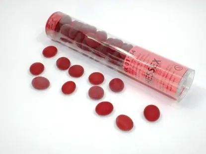 Glass Gaming Stones - Crystal Red Frosted (40) - Tryggt köp