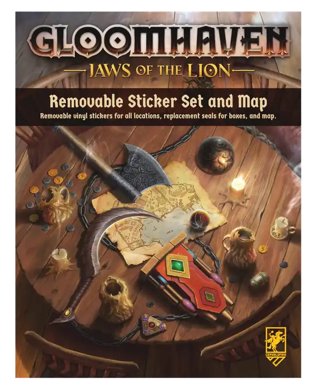 Försäljningssuccé - Gloomhaven Jaws of the Lion Removable Sticker Set & Map