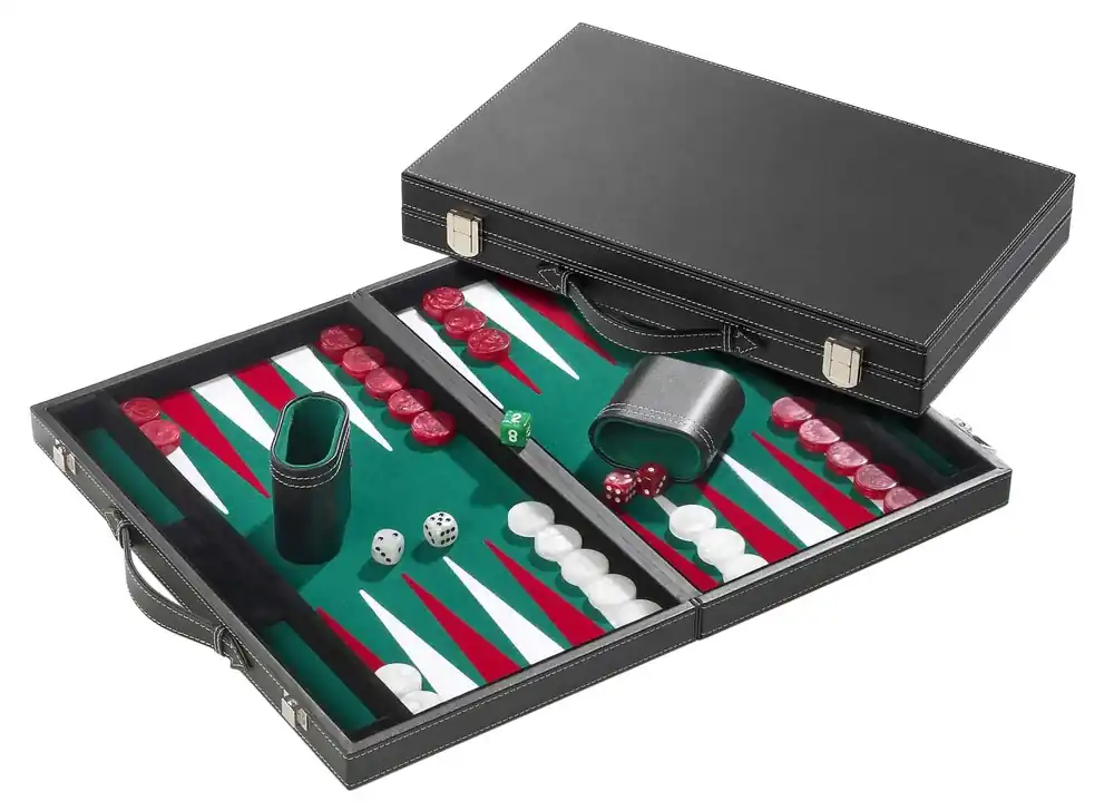 Handla nu - Backgammon Green Large Synthetic Leather 1722 Philos