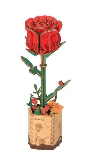 Red Rose Wooden Flower Bouquet Rowood Rolife | Finns tillgänglig
