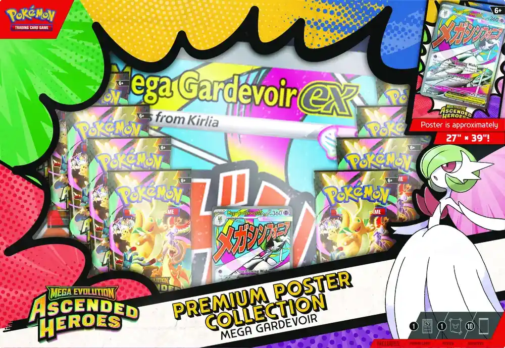 Pokémon TCG - Ascended Heroes Premium Poster Collection Mega Gardevoir (Max 1 per kund) - Säker betalning