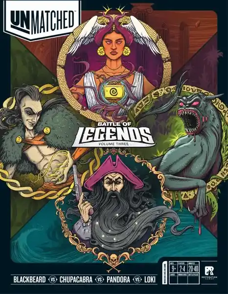 Få kvar i lager | Unmatched Battle of Legends Vol. 3 Blackbeard Chupacabra Pandora Loki