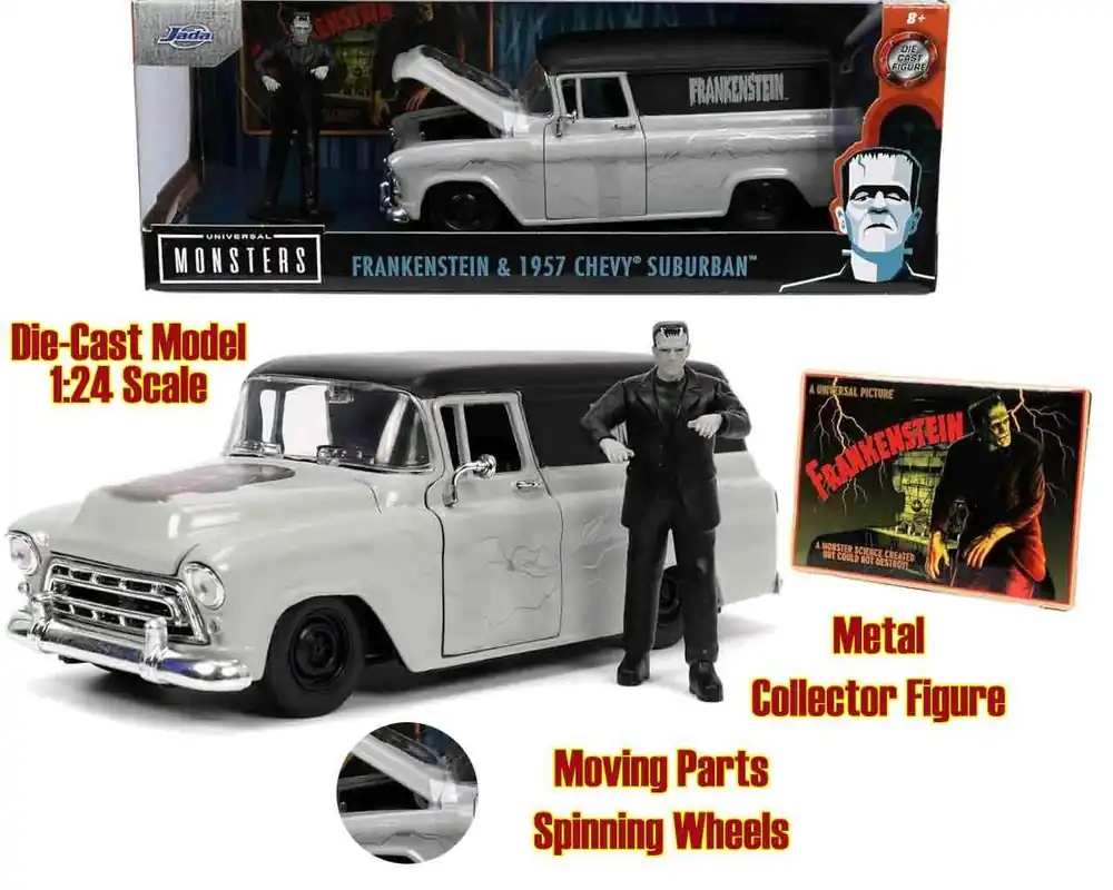 Kanonerbjudande | Universal Monsters 1957 Chevy Suburban med Frankenstein - 1 24 Die-Cast Modell