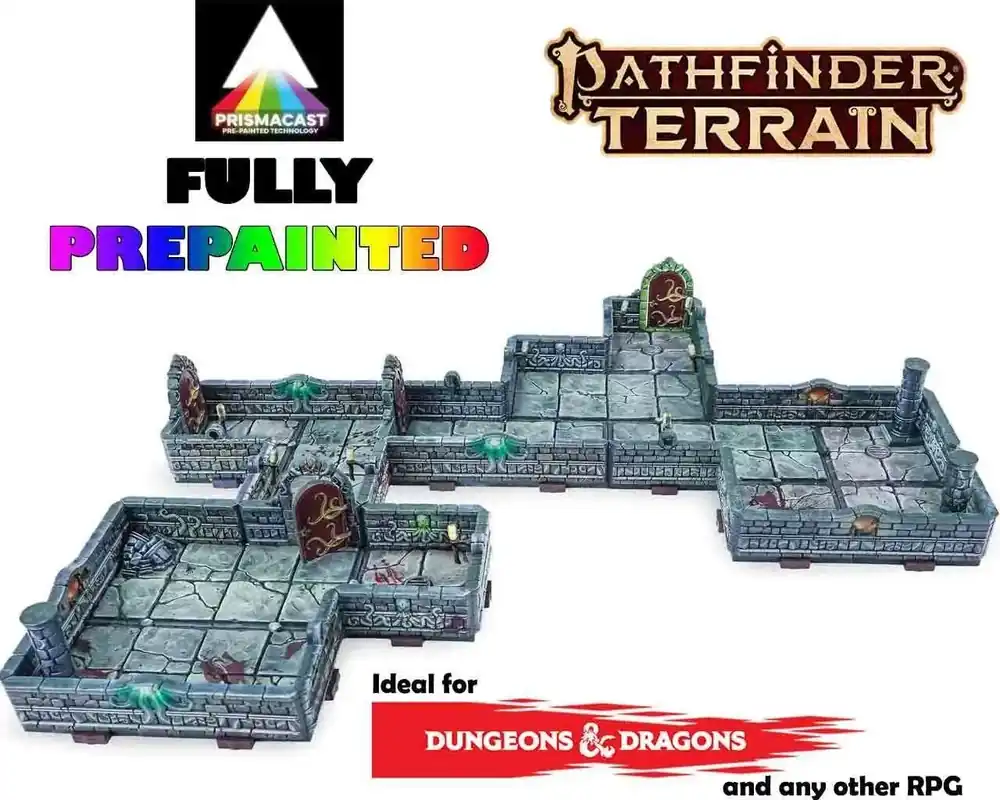 Professionell kvalitet | Dungeons & Lasers Pathfinder Avskyvåningsvalv - Prismacast Färdigmålade Terränger