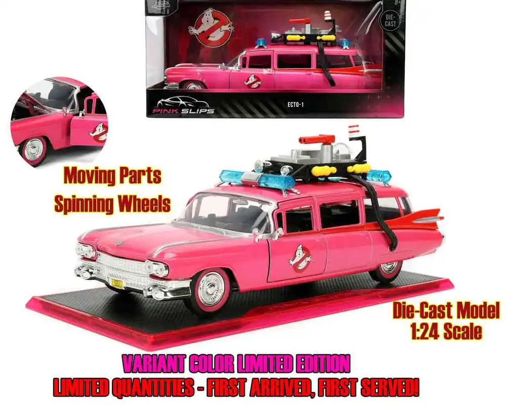 Spara nu | Ghostbusters - Ecto-1 rosa variant - begränsad upplaga - 1 24 die-cast modell