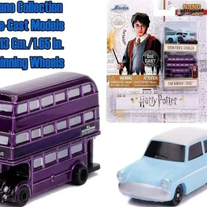 Harry Potter – Ford Anglia & Knight Bus – 2 Ford Anglia & Knight Bus Set – Die-cast Nano Modeller | Fyndpris