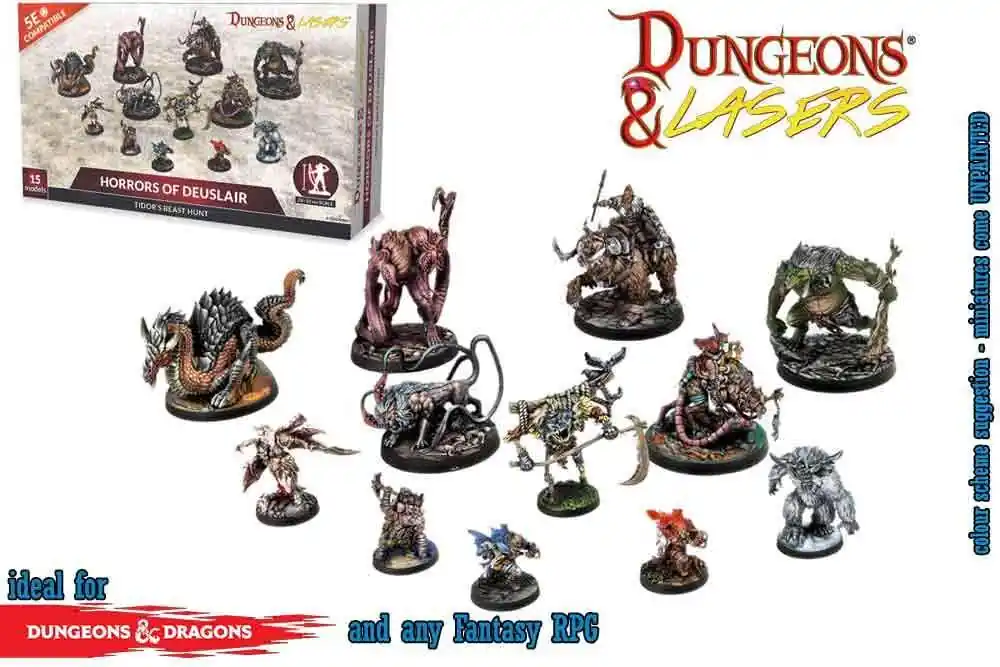 Klar att skickas | Dungeons & Lasers - Deuslair Horrors of Deuslair Miniatures