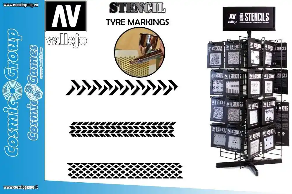 Vallejo Stencil STTX002 - Tyremarkings för Modeller | Kundernas favorit