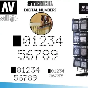 Vallejo Stencil STSF004 Digital Numbers | Specialerbjudande