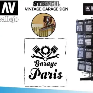 Ny lansering | Stencil Stlet001 Vintage Garage Skylt