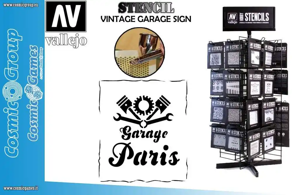 Ny lansering | Stencil Stlet001 Vintage Garage Skylt