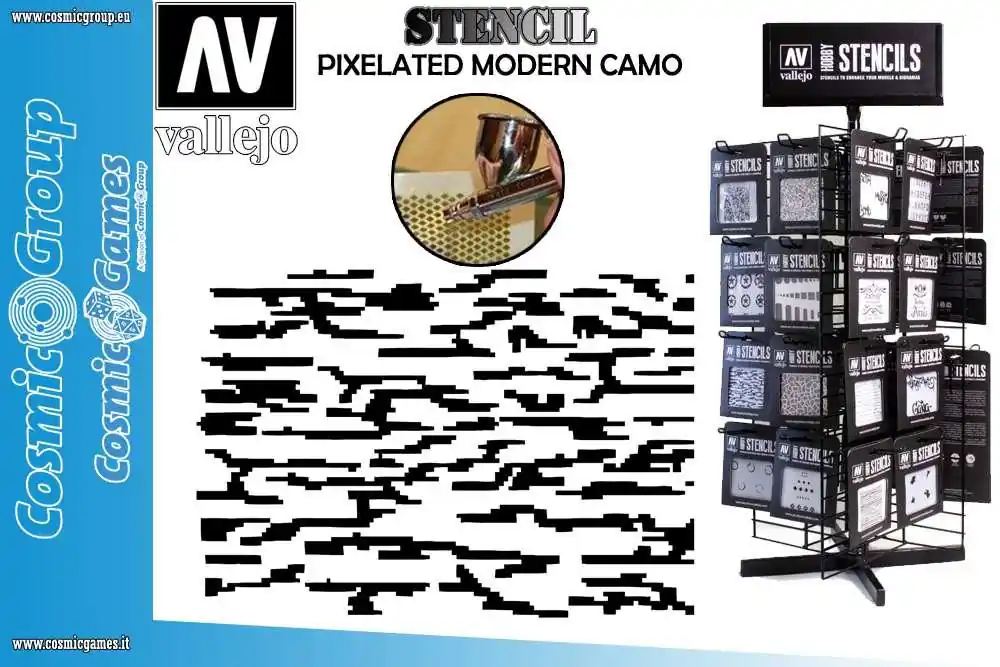 Säker betalning - Stencil STCAM004 Pixelated Modern Camo