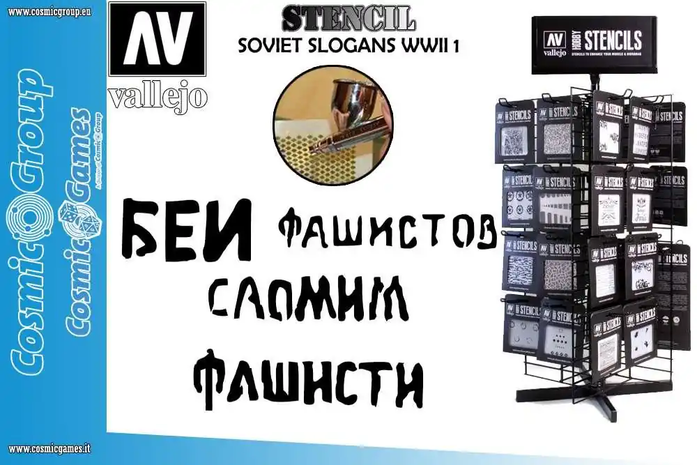 Stencil Stafv004 Sovjetiska Slogans WWII - Nytt i webbutiken