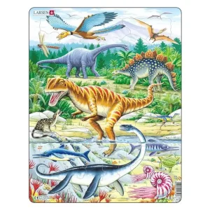 Expressfrakt - Larsen Puzzles Puzzle Dinosaurs - 35 pieces Maxi (36.5x28.5 cm) 2D Pussel