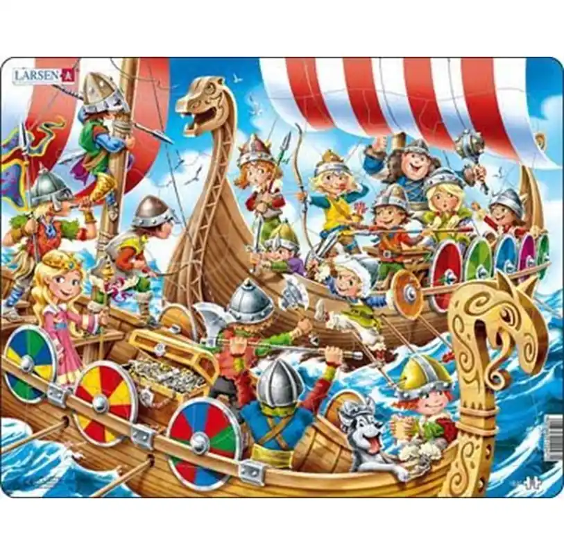 Larsen Puzzles Puzzle Vikings - 30 pieces Maxi (36.5x28.5 cm) 2D Pussel - Kanonerbjudande