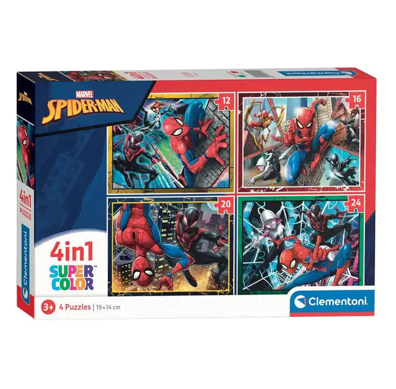 Clementoni Puzzles Marvel Spiderman 4in1 2D Pussel | Så länge lagret räcker