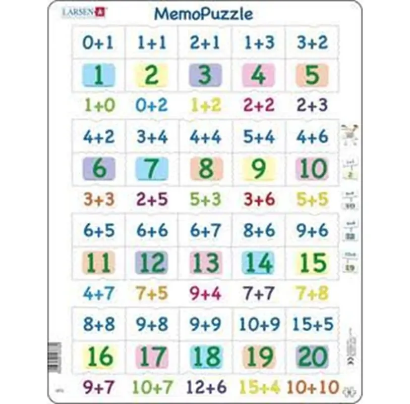 Reapris | Larsen Puzzles Puzzle MemoPuzzle. Learn to add 0 to 20 - 40 pieces Maxi (36.5x28.5 cm) 2D Pussel