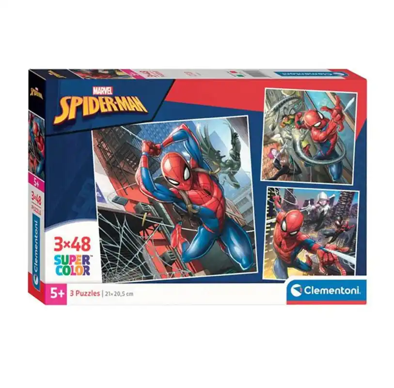Clementoni Jigsaw Puzzle Super Color Square Marvel Spiderman 3x48pcs. 2D Pussel | Professionell kvalitet