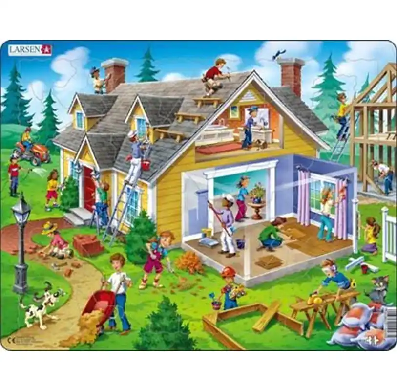 Larsen Puzzles Puslespil Hus - 62 brikker Maxi (36.5x28.5 cm) 2D Pussel - Endast ett fåtal kvar
