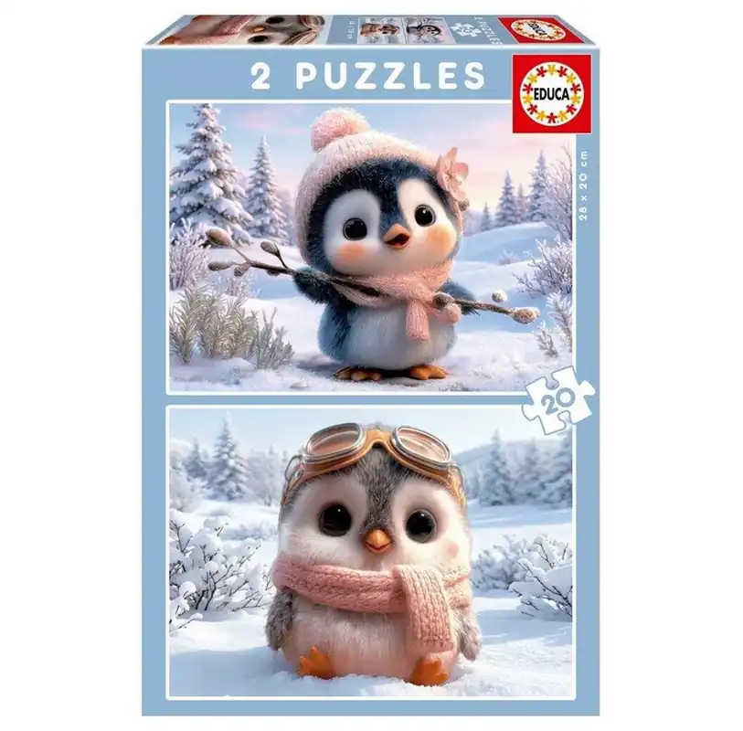 Fabrikspris | Educa 2X20 Cute Penguins
