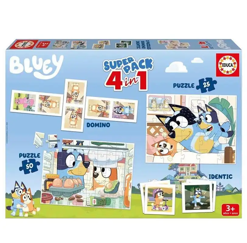 Educa Superpack 4 In 1 Bluey - Få kvar i lager