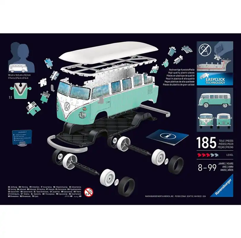 Rabatter - Ravensburger Volkswagen T1 Bulli 3D Puzzle, 108pc 3D pusselspel