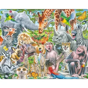 Larsen Puzzles Happy African Animals (Maxi) | Nyhet i sortimentet