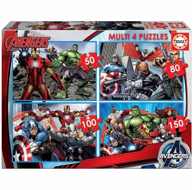 Prissänkt | Educa Multi 4 Avengers 50-80-100-150